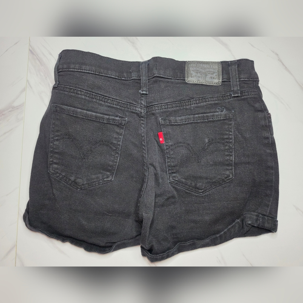 Levi's Womens Black Denim Jeans | Size 27 | Mid-length Shorts - Picture 2 of 4